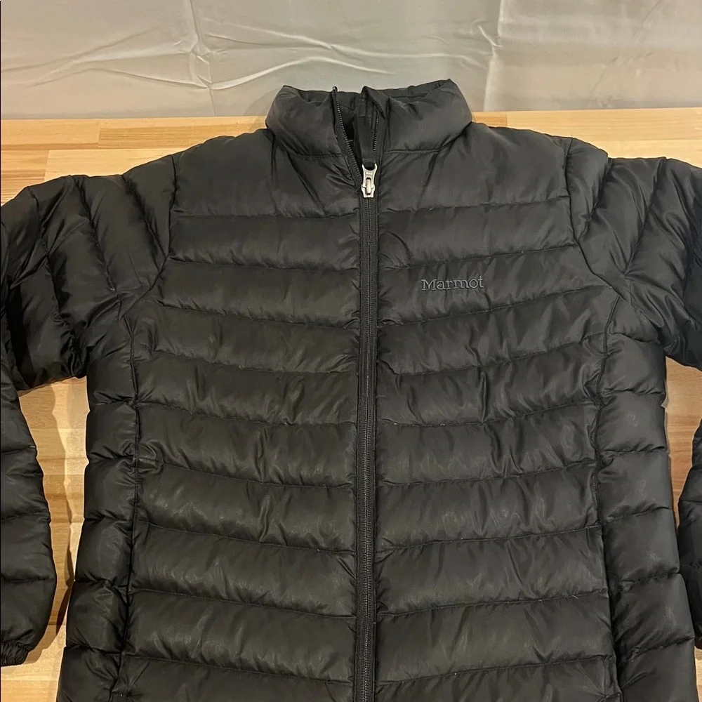 Marmot Youth Large, Black Puffer Jacket 700 Fill - Picture 7 of 8